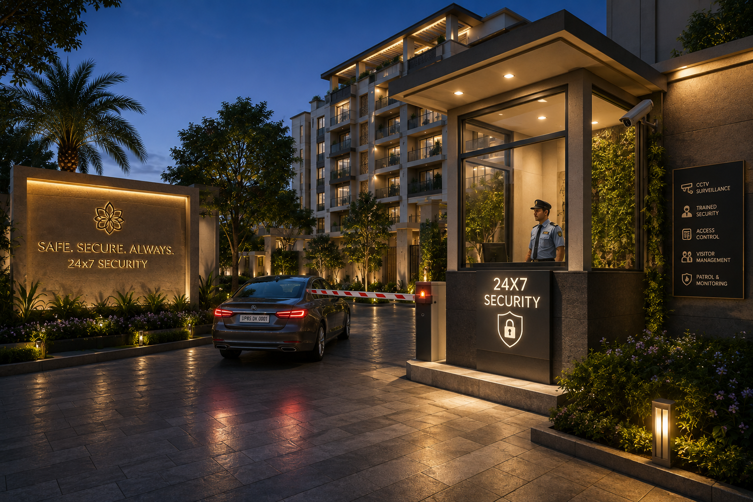 Krishna Galaxy Gated Entrance Security Vrindavan